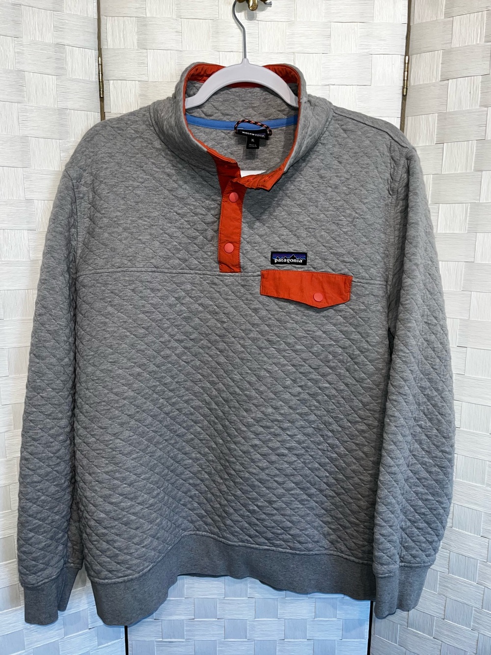 Patagonia Organic Cotton Quilt Snap-T Pullover Sweatshirt Women’s Size XL
